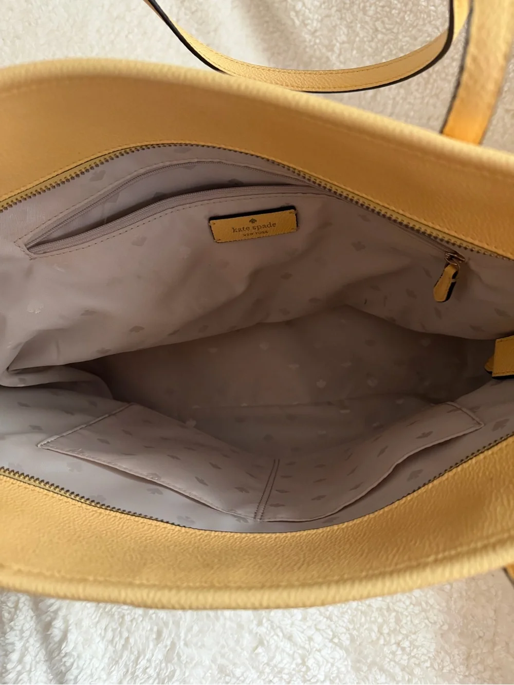 kate spade Yellow Leather Tote with Dual Top Handles